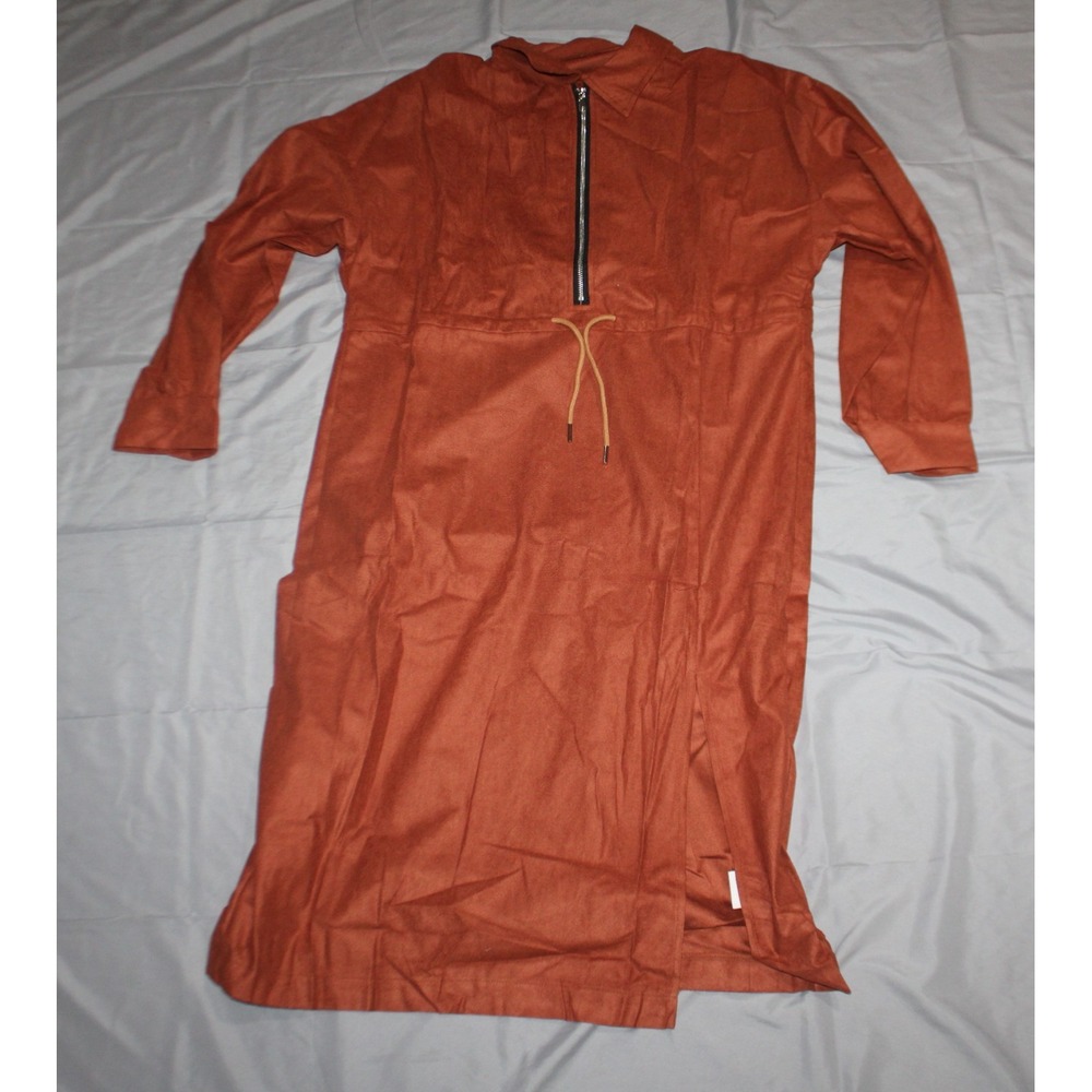Women's brown quarter zip dress EU size XL US size 12 (large)